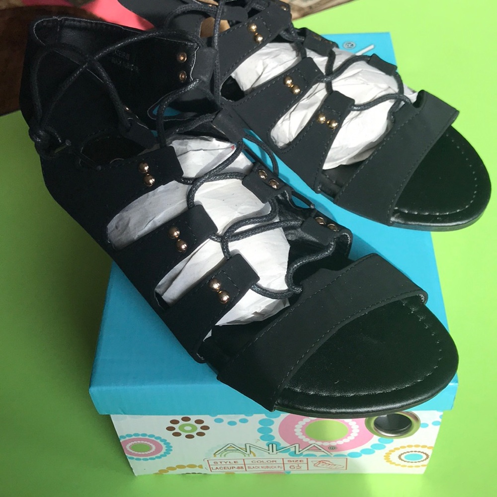 Gladiator Sandals - Black Color Super Cute/ NEW